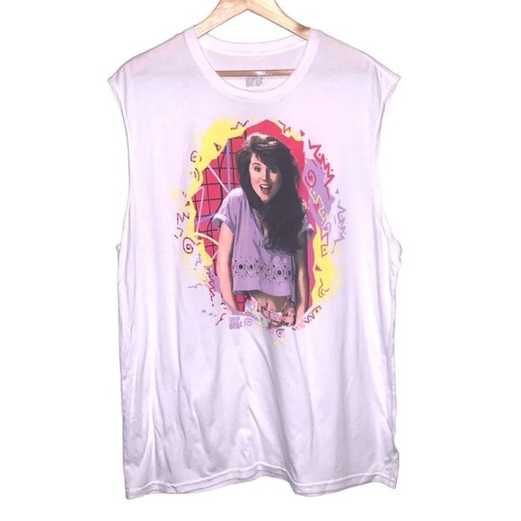 Ripple Junction White Saved By The Belly Kelly Retro Sleeveless T-Shirt Size XL - Picture 1 of 6